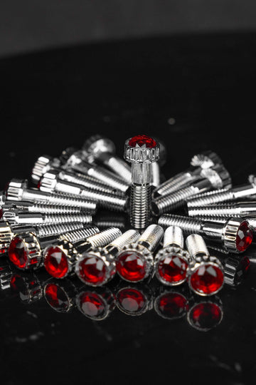 Crystal Shiny Screws with Rhinestones for Dodge Dakota R/T Wheels, Custom 6 Lug and Forged Rims, 17-26 Inch, Handmade and Dazzling